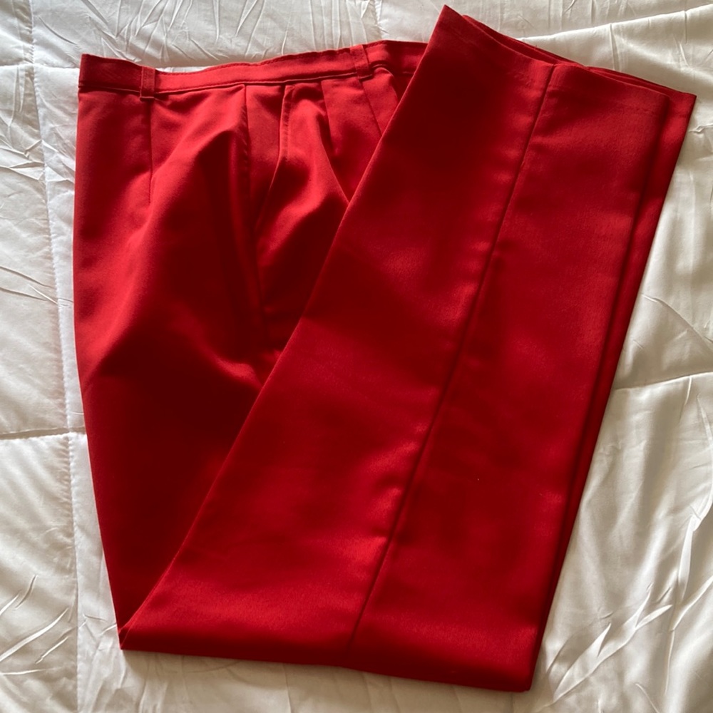 Red vintage trousers.